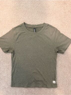 Vuori Olive Green Ribbed Crew Tee
